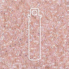 11/0 Delica Seed Beads -  Transparent Pink Mist AB - 7.2gm