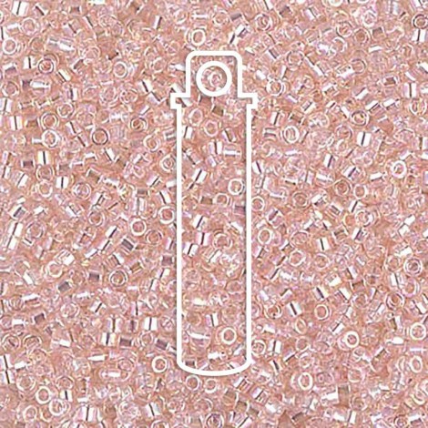 11/0 Delica Seed Beads - Transparent Pink Mist AB - 7.2gm 11/0 Delica Seed Beads - Transparent Pink Mist AB - 7.2gm