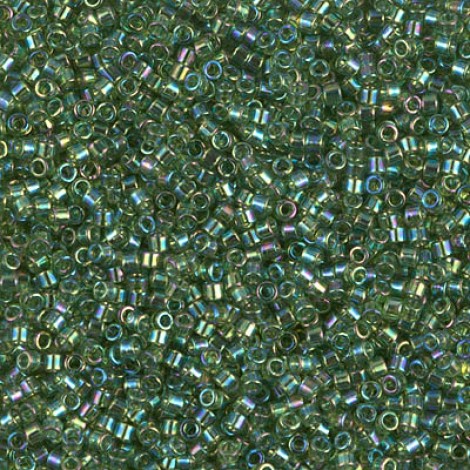 11/0 Delica Seed Beads -  Transparent Olive AB - 7.2gm
