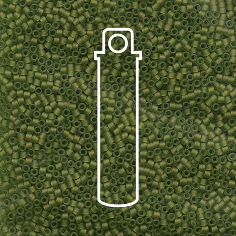 11/0 Delica Seed Beads - Matte Transparent Olive - 7.2gm 11/0 Delica Seed Beads - Matte Transparent Olive - 7.2gm