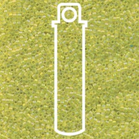 11/0 Delica Seed Beads - Matte Transparent Lime AB - 7.2gm 11/0 Delica Seed Beads - Matte Transparent Lime AB - 7.2gm