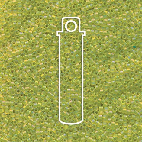 11/0 Delica Seed Beads - Matte Transparent Olive AB - 7.2gm 11/0 Delica Seed Beads - Matte Transparent Olive AB - 7.2gm
