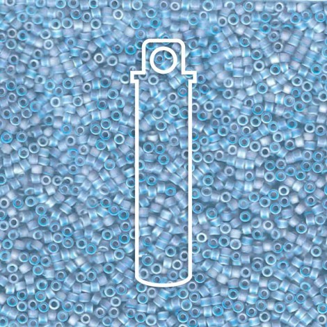 11/0 Delica Seed Beads - Matte Transparent Azure AB - 7.2gm 11/0 Delica Seed Beads - Matte Transparent Azure AB - 7.2gm