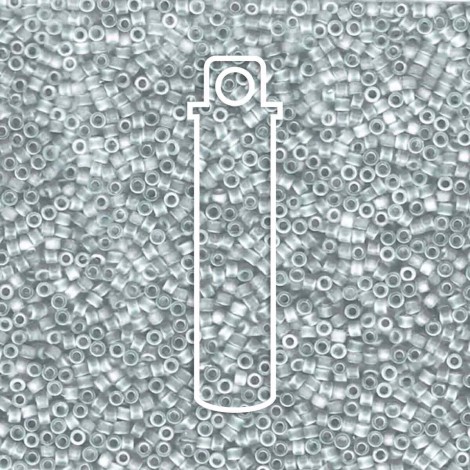 11/0 Delica Seed Beads - Matte Transparent Grey Mist AB - 7.2gm 11/0 Delica Seed Beads - Matte Transparent Grey Mist AB - 7.2gm