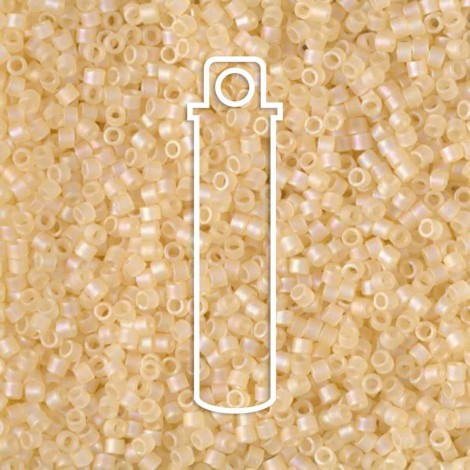 11/0 Delica Seed Beads - Matte Transparent Crystal Ivory Luster - 7.2gm 11/0 Delica Seed Beads - Matte Transparent Crystal Ivory Luster - 7.2gm