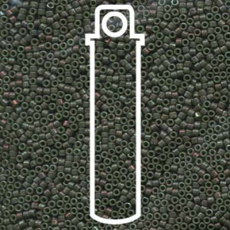 11/0 Delica Seed Beads - Opaque Dark Olive Luster Dyed - 7.2gm 11/0 Delica Seed Beads - Opaque Dark Olive Luster Dyed - 7.2gm