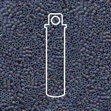 11/0 Delica Seed Beads - Opaque Dark Grey AB - 7.2gm