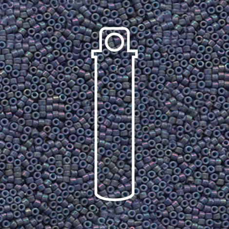 11/0 Delica Seed Beads - Opaque Dark Grey AB - 7.2gm 11/0 Delica Seed Beads - Opaque Dark Grey AB - 7.2gm