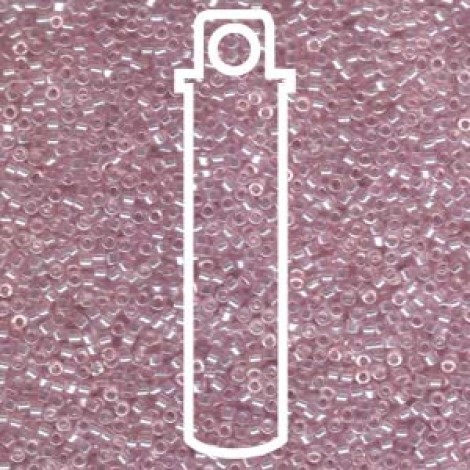 11/0 Delica Seed Beads - Transparent Pale Rose Luster - 7.2gm 11/0 Delica Seed Beads - Transparent Pale Rose Luster - 7.2gm