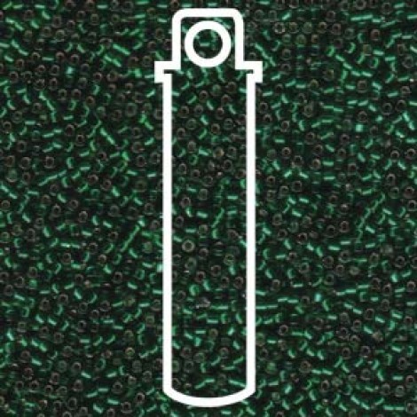 11/0 Delica Seed Beads - Silverlined Green - 7.2gm 11/0 Delica Seed Beads - Silverlined Green - 7.2gm