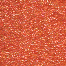 11/0 Delica Beads - Transparent Tangerine AB - 50gm Bulk Bag
