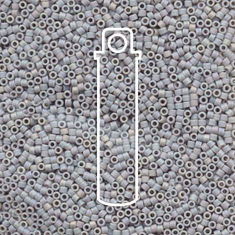 11/0 Delica Beads - Matte Opaque Ghost Grey AB - 7.2gm