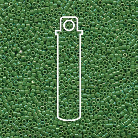 11/0 Delica Seed Beads - Opaque Green AB - 7.2gm 11/0 Delica Seed Beads - Opaque Green AB - 7.2gm