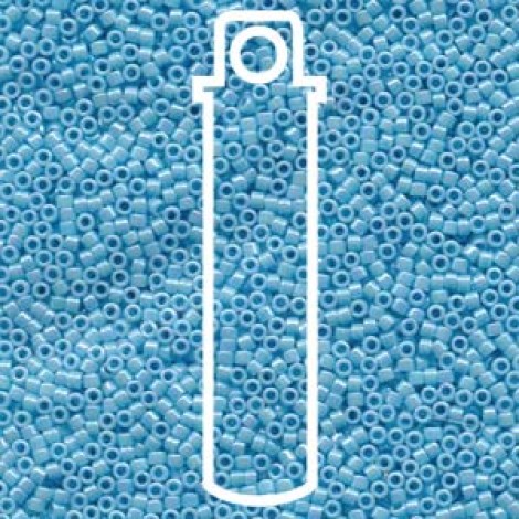 11/0 Delica Seed Beads - Opaque Turquoise AB - 7.2gm 11/0 Delica Seed Beads - Opaque Turquoise AB - 7.2gm