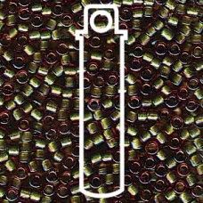 11/0 Delica Seed Beads - Mint Lined Topaz AB