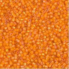 11/0 Delica Seed Beads - White Lined Orange AB - 7.2gm