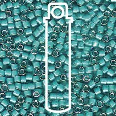 11/0 Delica Seed Beads - White Lined Teal AB