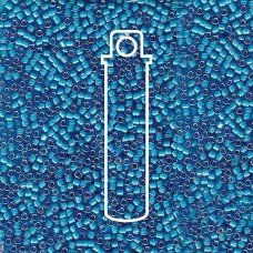 11/0 Delica Seed Beads - White Lined Capri Blue AB - 7.2gm
