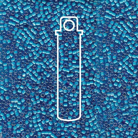 11/0 Delica Seed Beads - White Lined Capri Blue AB - 7.2gm 11/0 Delica Seed Beads - White Lined Capri Blue AB - 7.2gm