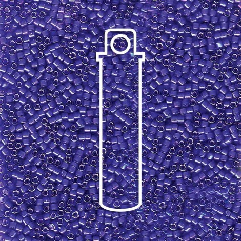 11/0 Delica Seed Beads - White Lined Cobalt AB - 7.2gm 11/0 Delica Seed Beads - White Lined Cobalt AB - 7.2gm