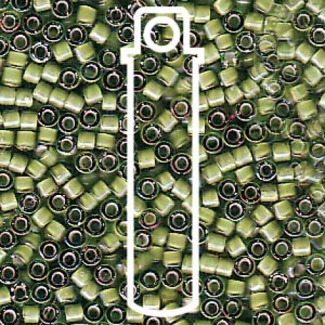 11/0 Delica Seed Beads - White Lined Light Green - 7.2gm