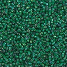 11/0 Delica Seed Beads - White Lined Emerald AB - 7.2gm