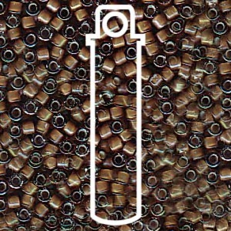 11/0 Delica Seed Beads - White Lined Sable Brown - 7.2gm