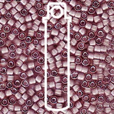 11/0 Delica Seed Beads - White Lined Smokey Amethyst AB - 7.2gm