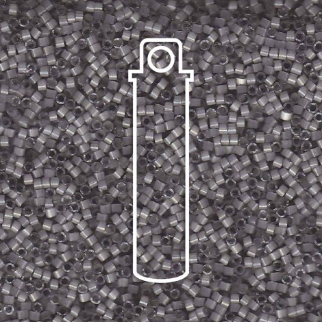 11/0 Delica Seed Beads - Dyed Smoke Grey Silk Satin - 6.8gm 11/0 Delica Seed Beads - Dyed Smoke Grey Silk Satin - 6.8gm
