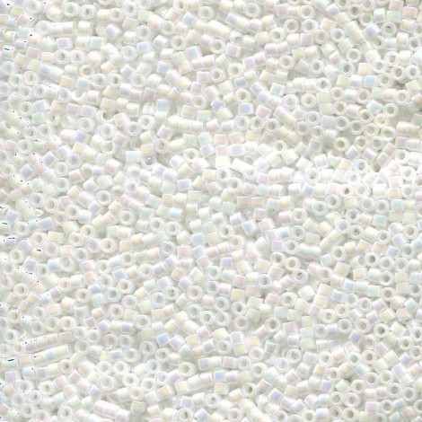 11/0 Delica Seed Beads - White Pearl AB - 100gm Bulk Pack