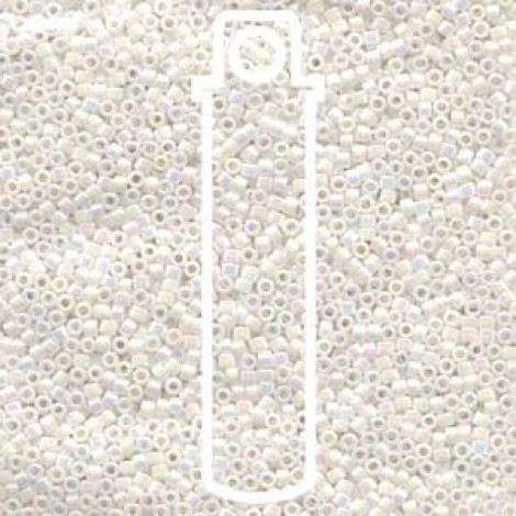 11/0 Delica Seed Beads - White Pearl AB - 7.2gm