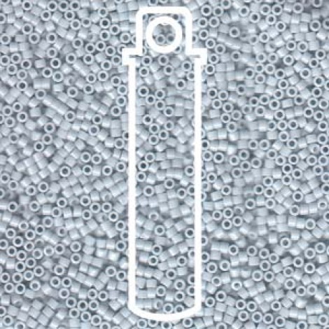 11/0 Delica Seed Beads - Opaque Light Gray Luster - 7.2gm 11/0 Delica Seed Beads - Opaque Light Gray Luster - 7.2gm