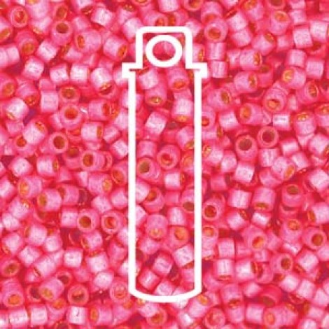 11/0 Delica Seed Beads - Silverlined Duracoat Semi-Frosted Hibiscus - 7.6gm