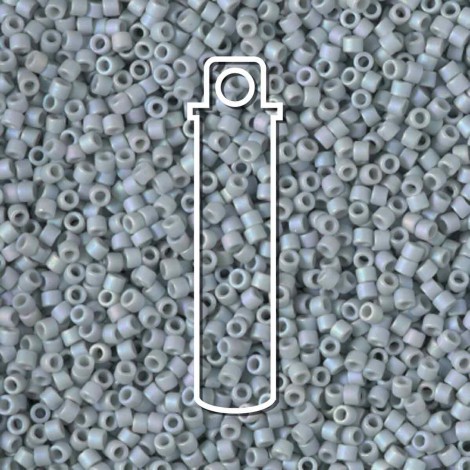 11/0 Delica Seed Beads - Frost Opaque Glaze Rainbow Cadet Grey - 7.2gm 11/0 Delica Seed Beads - Frost Opaque Glaze Rainbow Cadet Grey - 7.2gm