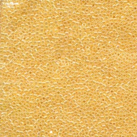 11/0 Delica Seed Beads - Lined Crystal Yellow Luster - 100gm Factory Pack
