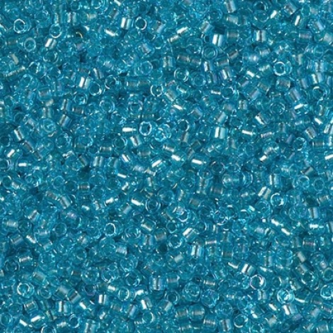 11/0 Delica Beads - Fancy Lined Aqua - 7.2gm 11/0 Delica Beads - Fancy Lined Aqua - 7.2gm