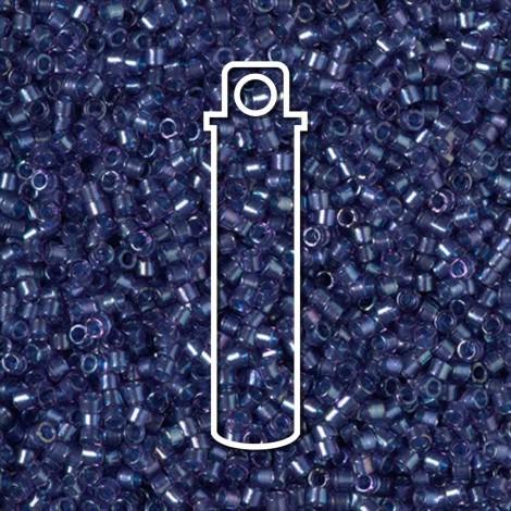 11/0 Delica Beads - Fancy Lined Han Blue - 7.2gm 11/0 Delica Beads - Fancy Lined Han Blue - 7.2gm