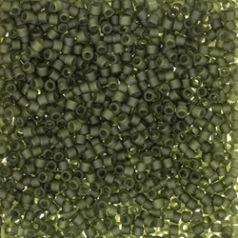 11/0 Delica Beads - Matte Transparent Dark Olive - 7.2gm