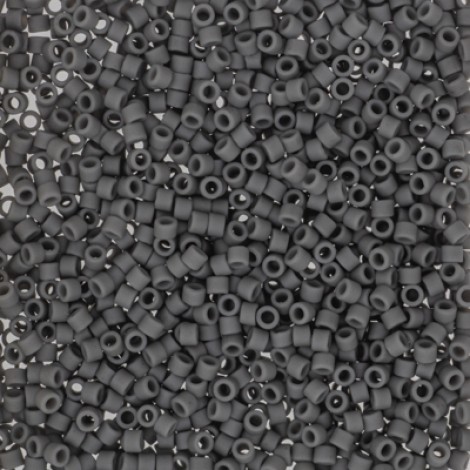11/0 Delica Beads - Matte Opaque Charcoal - 7.2gm