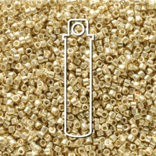 11/0 Delica Duracoat Seed Beads - Galvanised Pale Gold - 7.2gm