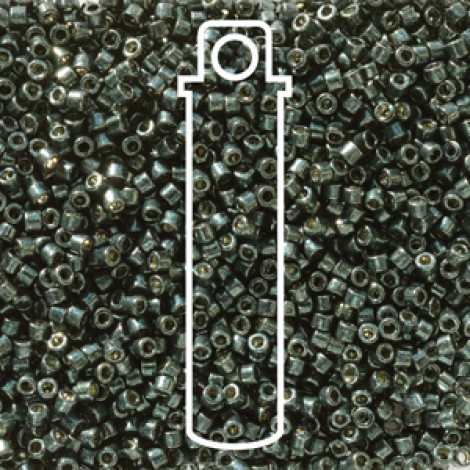 11/0 Delica Duracoat Seed Beads - Galvanised Black Moss - 7.2gm