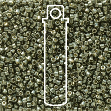 11/0 Delica Duracoat Seed Beads - Galvanised Dark Steel Green