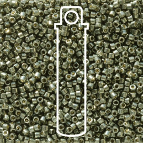 11/0 Delica Duracoat Seed Beads - Galvanised Dark Steel Green - 7.2gm