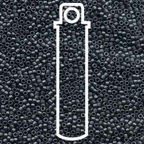 11/0 Delica Seed Beads - Matte Dark Grey - 7.2gm