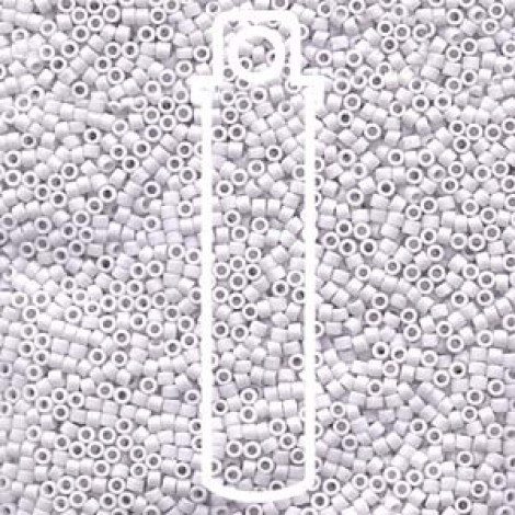 11/0 Delica Seed Beads - Matte Light Grey - 7.6gm 11/0 Delica Seed Beads - Matte Light Grey - 7.6gm