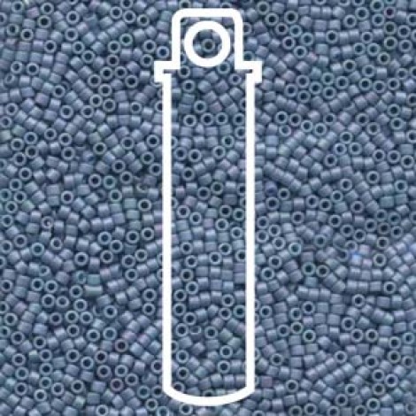11/0 Delica Seed Beads - Matte Metallic Light Gray Blue - 6.7gm 11/0 Delica Seed Beads - Matte Metallic Light Gray Blue - 6.7gm