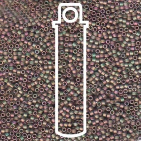 11/0 Delica Seed Beads - Matte Metallic Grey/Pink - 7.2gm 11/0 Delica Seed Beads - Matte Metallic Grey/Pink - 7.2gm