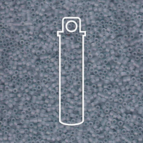 11/0 Delica Seed Beads - Matte Transparent Shadow Grey - 7.2gm 11/0 Delica Seed Beads - Matte Transparent Shadow Grey - 7.2gm