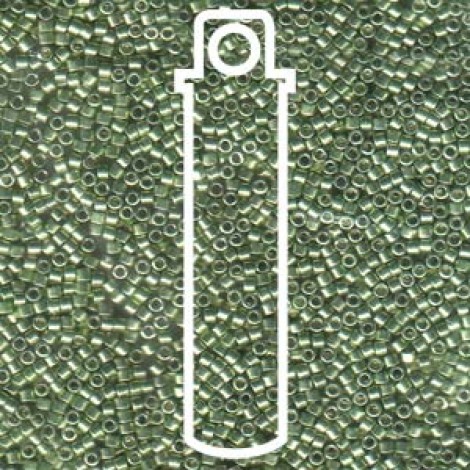 11/0 Delica Seed Beads - Galvanized Dyed Lt Green - 7.2gm 11/0 Delica Seed Beads - Galvanized Dyed Lt Green - 7.2gm