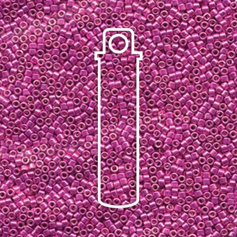 11/0 Delica Seed Beads - Galvanized Dyed Bright Pink - 7.2gm 11/0 Delica Seed Beads - Galvanized Dyed Bright Pink - 7.2gm